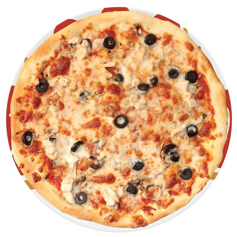 Pizza Pollo Funghi - Pizza Rosso